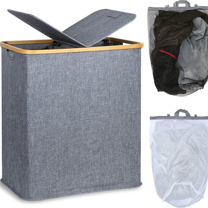 Laundry basket with lid and shelf table Kalsten