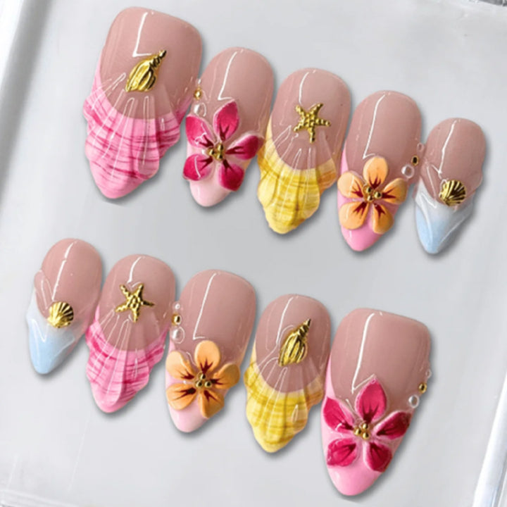 Floral Themed Premium Press-On Nail Art Set Kalsten
