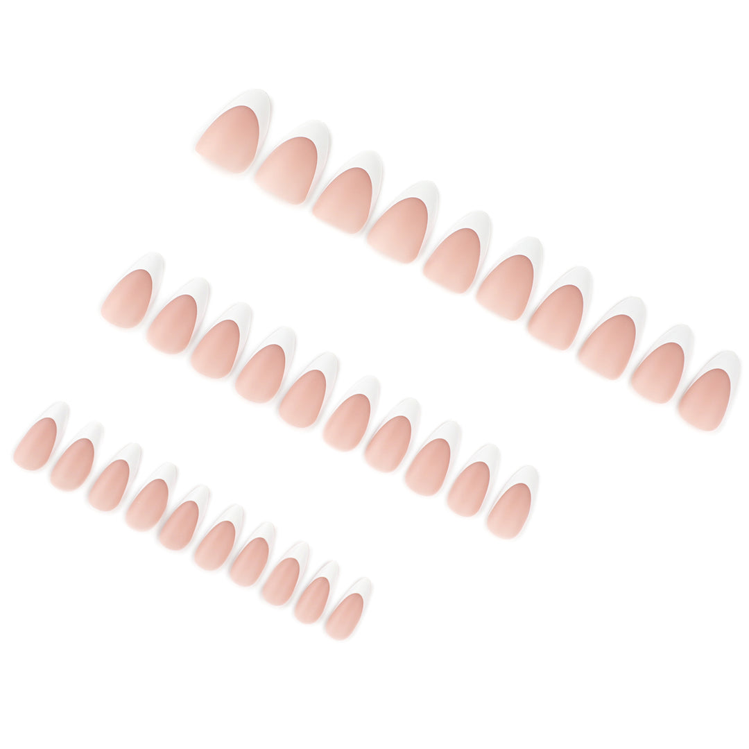 Artistic stiletto nails with elegant French design Kalsten