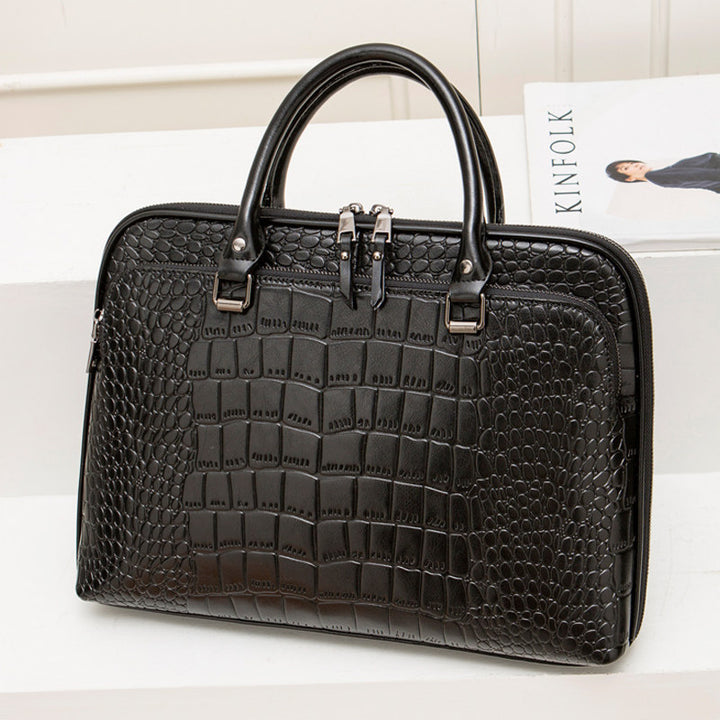 Elegant Laptop Briefcase in Crocodile Look Kalsten