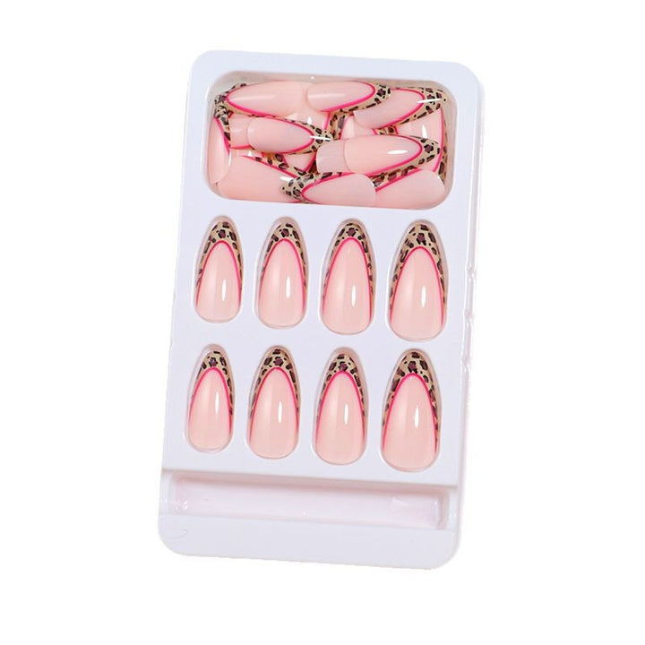Artistic Stiletto Press-On Nail Set with Leopard Print Accents Kalsten