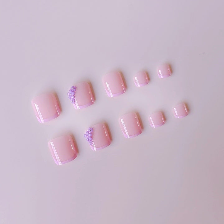 Artificial nail set with floral 3D decorations and elegant accents Kalsten