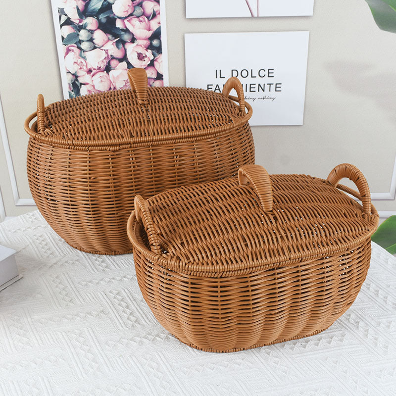 Handwoven Wicker Storage Basket Kalsten