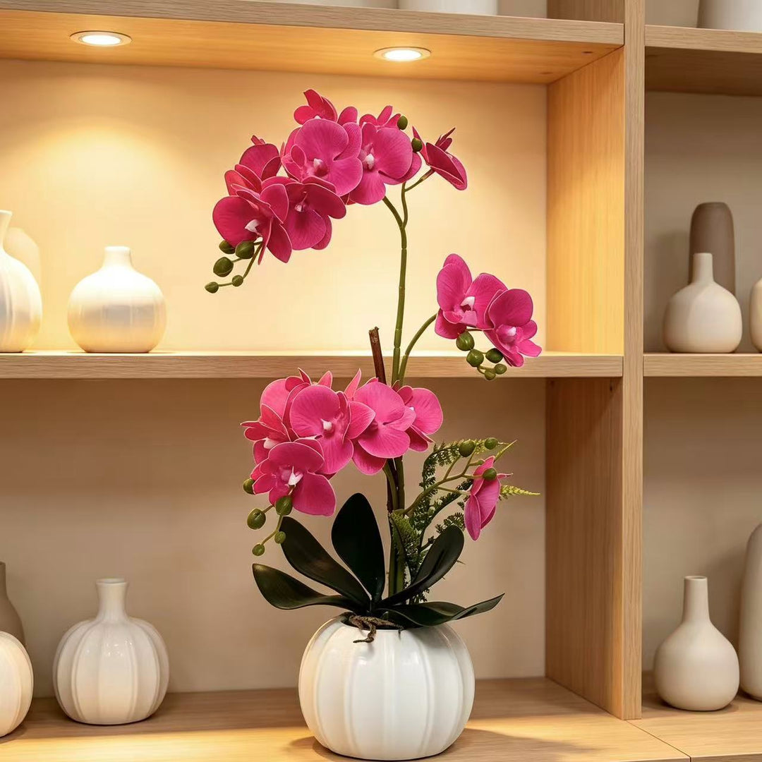 Elegant Artificial Orchid Arrangement for Indoor Display