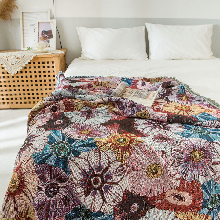 Floral Woven Throw Blanket