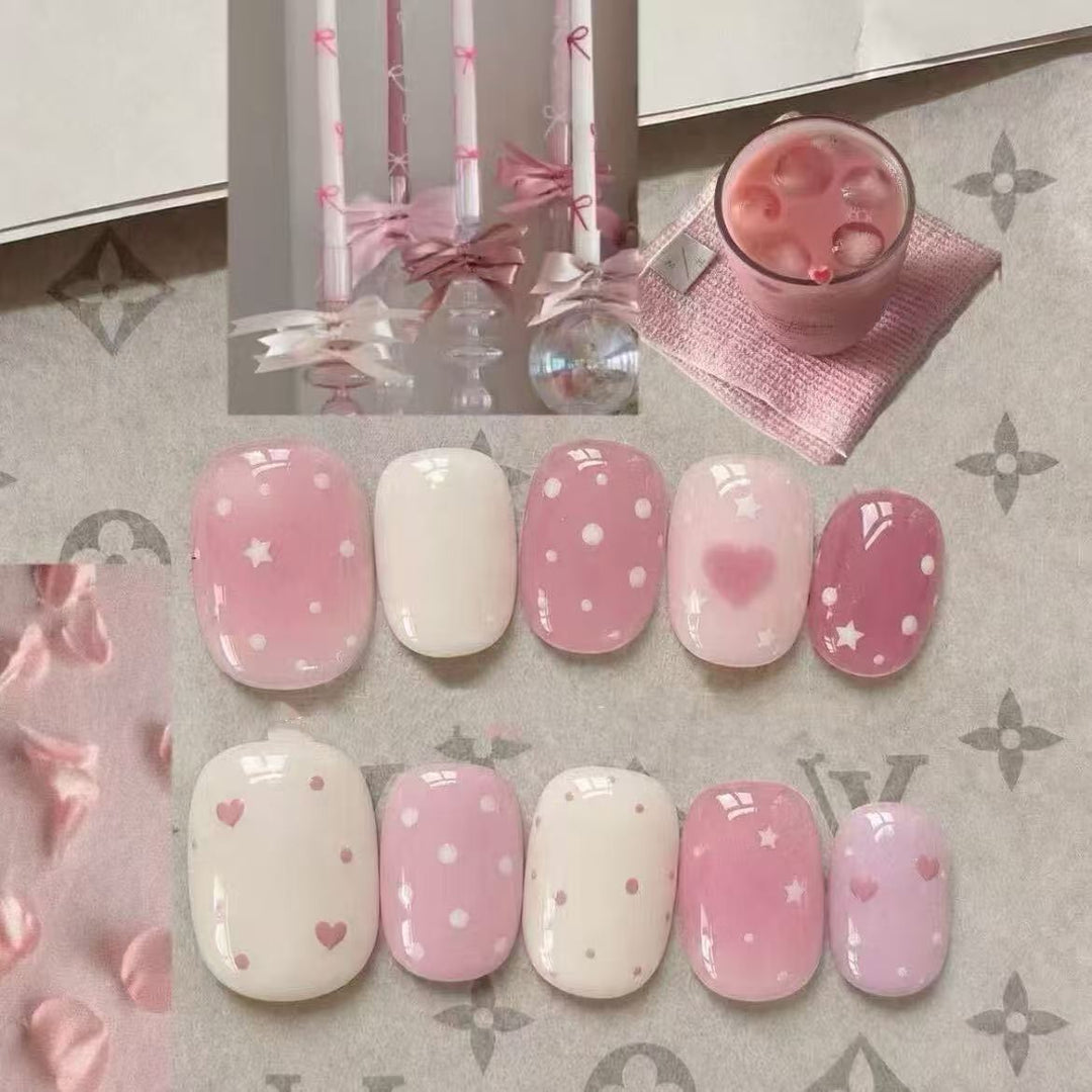Romantic Heart-Themed Nail Art Set Kalsten
