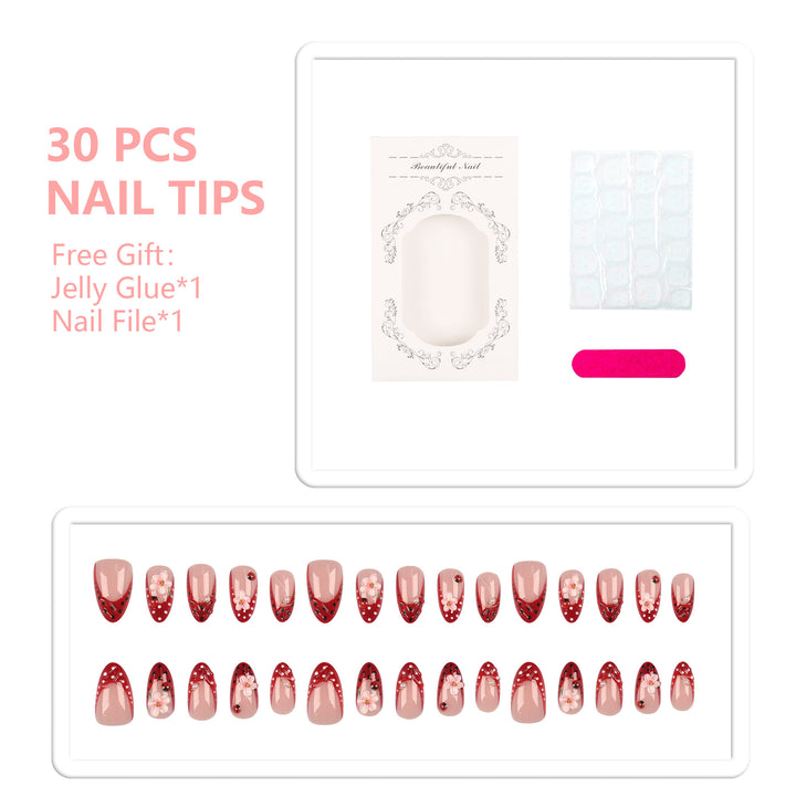 Elegant Floral Design Press-On Nails Set