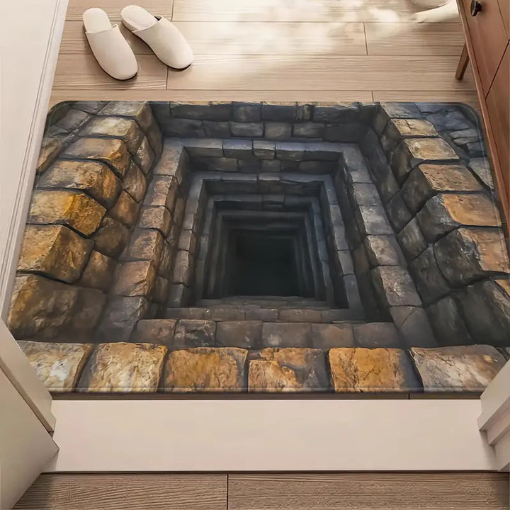 3D Brick Pattern Optical Illusion Bath Mat Kalsten
