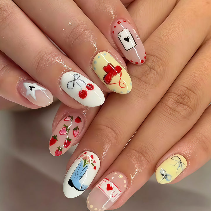 Thematic Hand-Painted Nail Art Extensions Kalsten