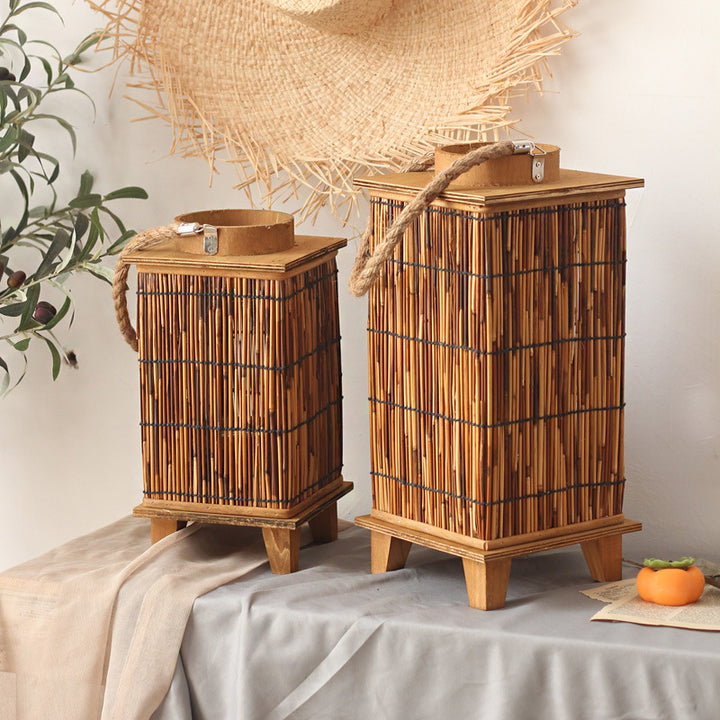 Handcrafted lantern made of natural material Kalsten
