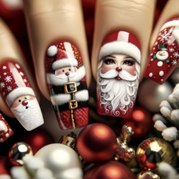 Artificial nail set with festive Christmas motifs Kalsten 1789119139