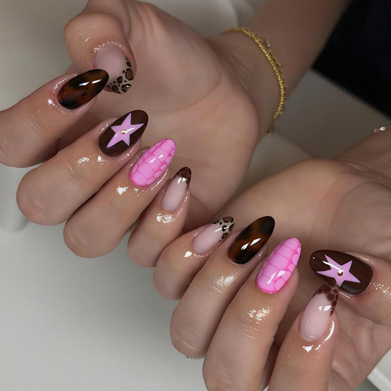Artificial Nail Set with Creative Animal and Star Motifs Kalsten