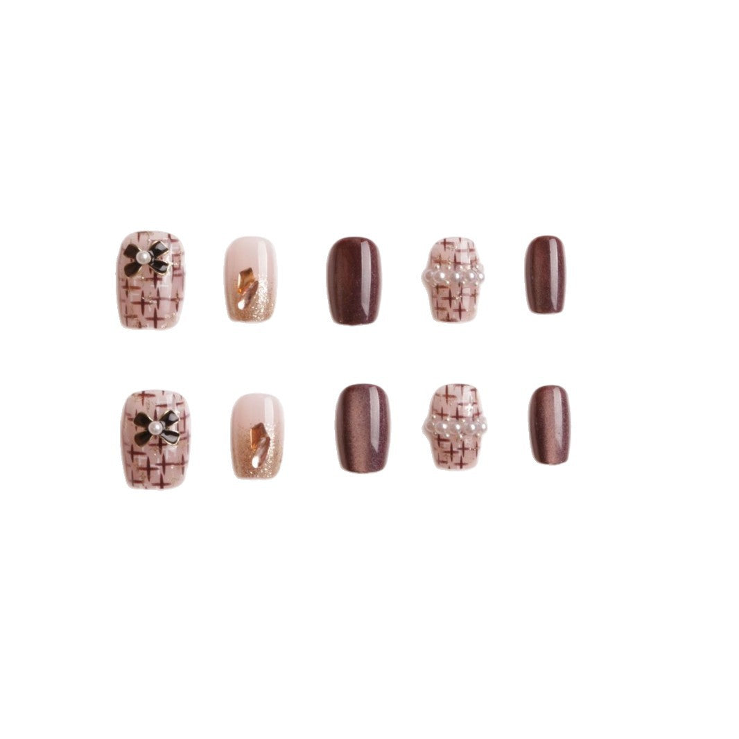 Decorative Floral Press-On Nail Art Kalsten