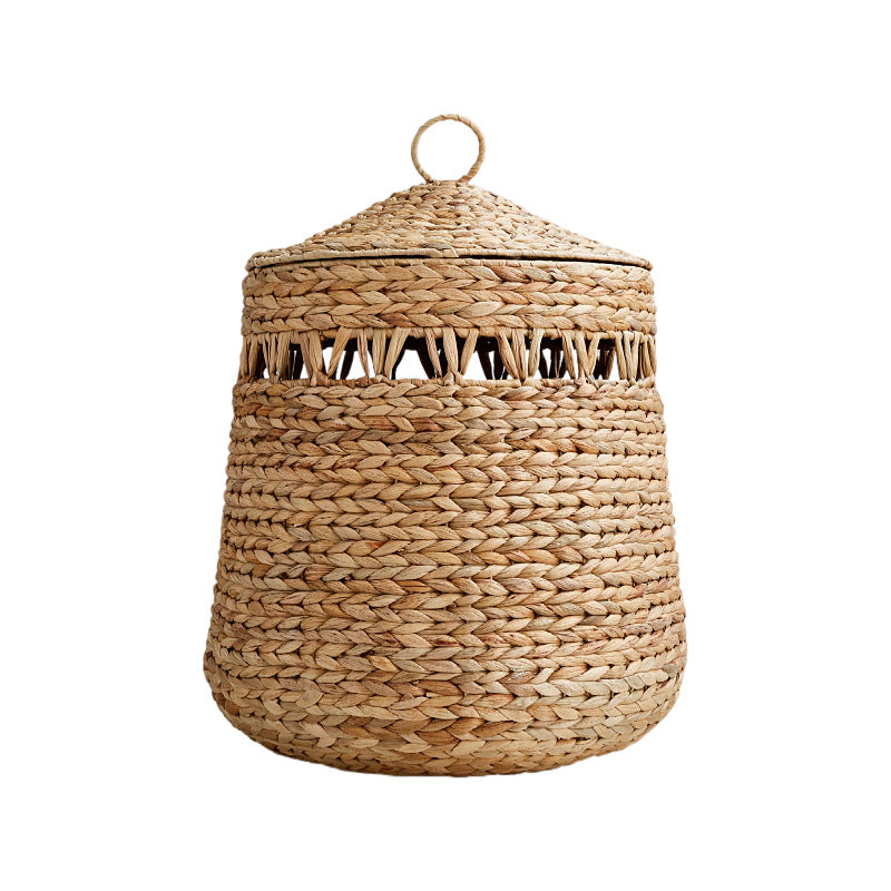 Handwoven storage basket with lid Kalsten