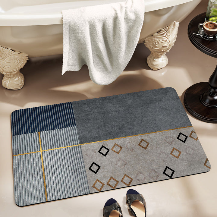 Textured Geometric Bath Mat Kalsten