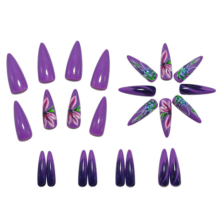 Artificial nails with artful floral design Kalsten