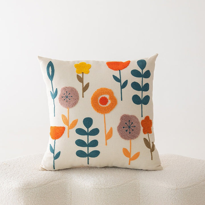 Floral Embroidered Cushion