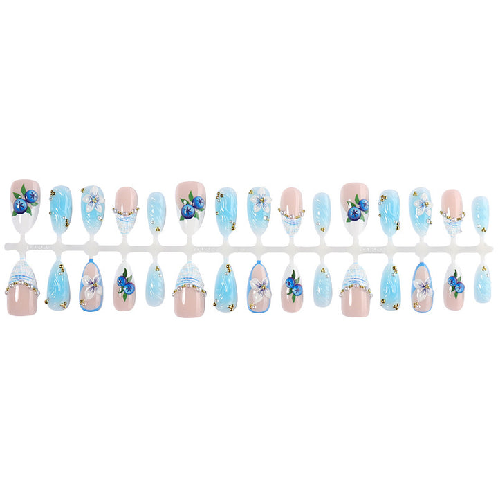 Decorative Floral Press-On Nail Set kalsten 1788495872