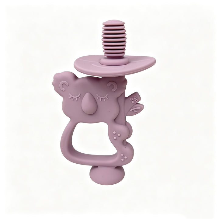 Silicone Koala Teething Ring with Ribbed Nipple and Ergonomic Handle