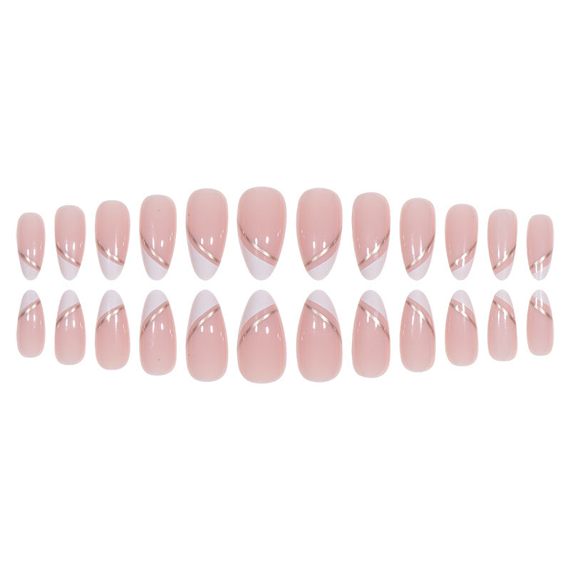 Elegant French Tip Acrylic Press-On Nails Kalsten 1789085823