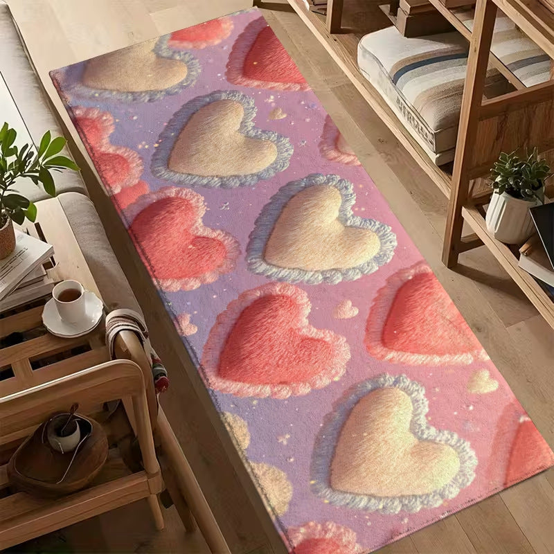 Heart-shaped Fluffy Rug