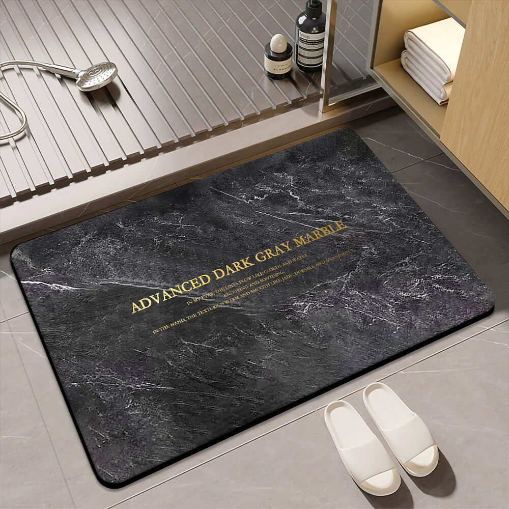 Elegant Marble-Inspired Bath Mat