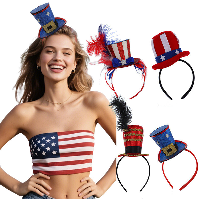 Independence Day novelty plush mini top hat headband Kalsten