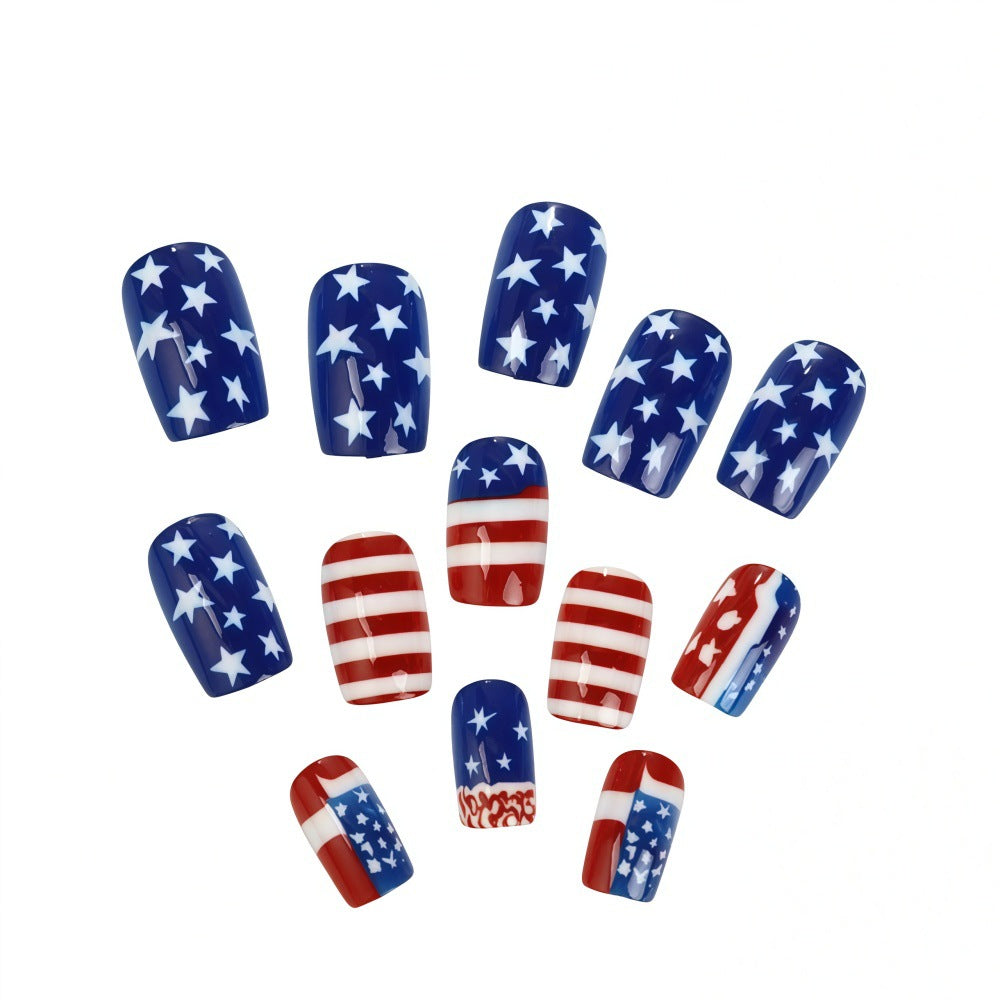 Creative artistic nails in patriotic design Kalsten