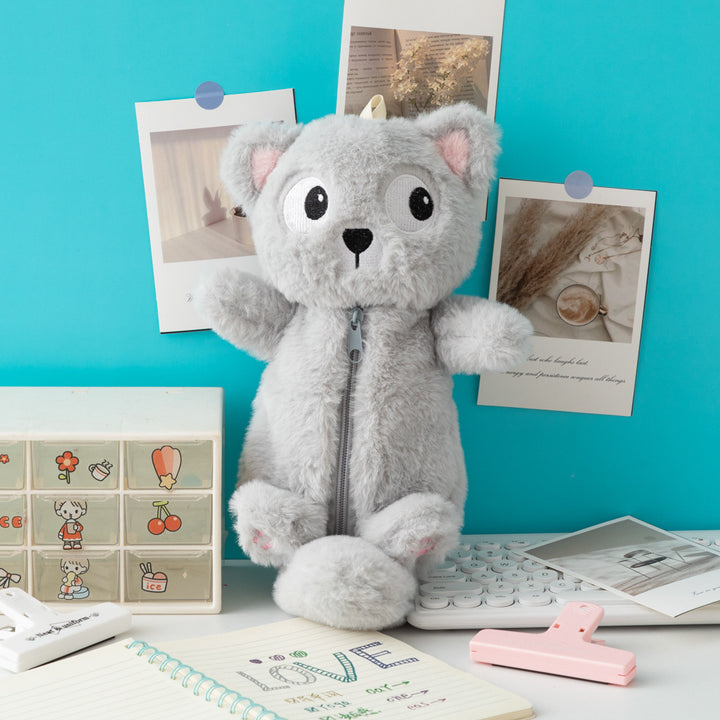 Cute Plush Cat-Themed Pencil Case Kalsten
