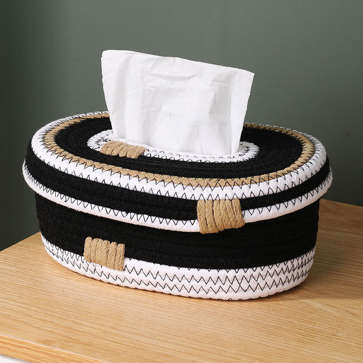 Elegant storage basket made of woven natural material Kalsten
