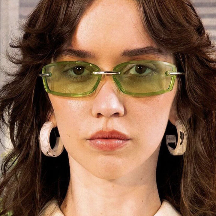 Women's fashionable sunglasses in futuristic design and transparent frame Kalsten
