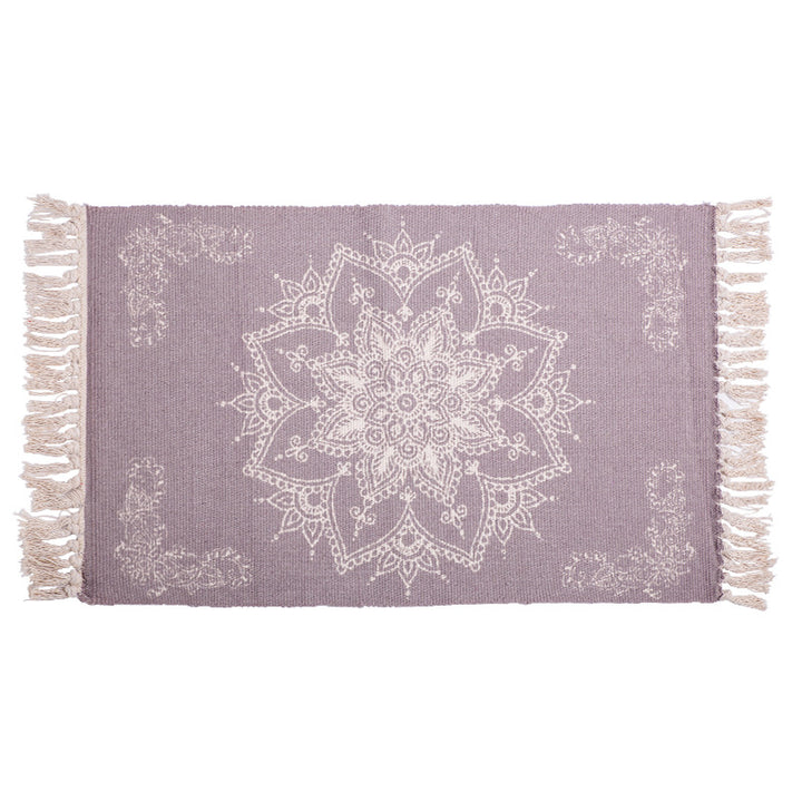 Decorative runner for dining table and console in Boho-Mandala design with fringes Kalsten
