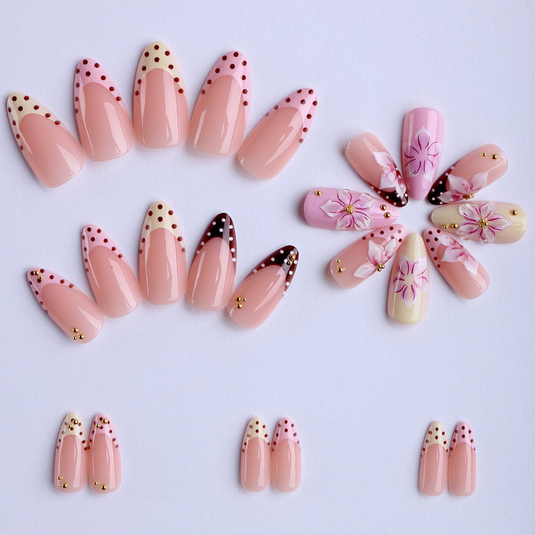 Luxury Floral Design Artificial Nails Kalsten