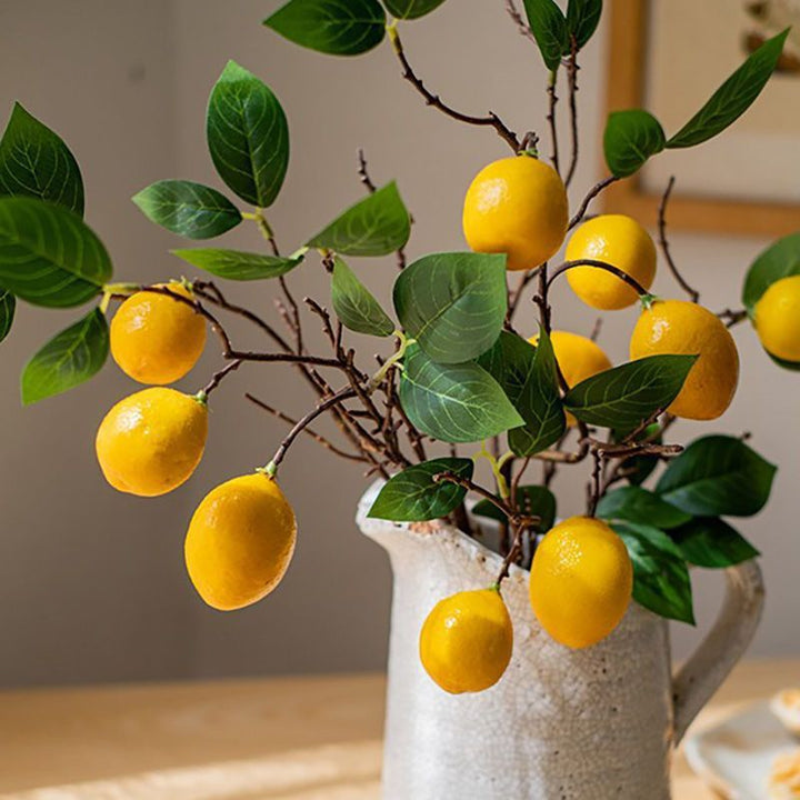 Lifelike Lemon Branch Decorative Arrangement