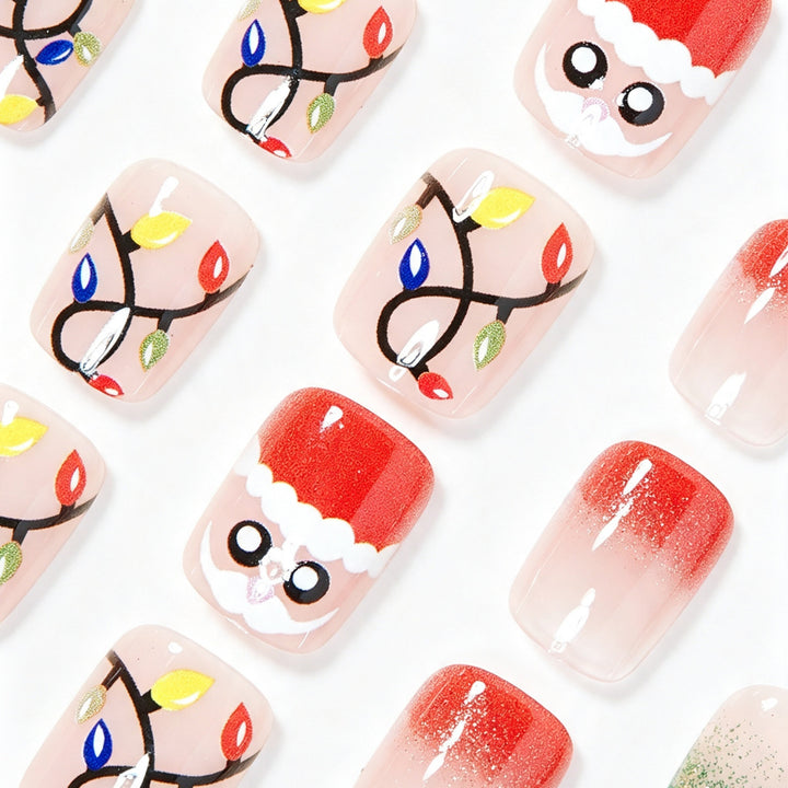 Festive Holiday-Themed Press-On Nail Art Set Kalsten