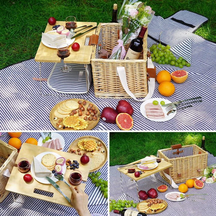 Elegant Wicker Picnic Basket with Insulated Compartment Kalsten