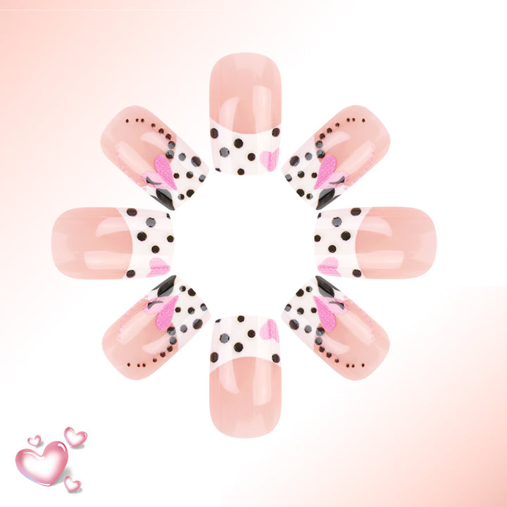 Decorative Heart-Patterned Press-On Nails Kalsten