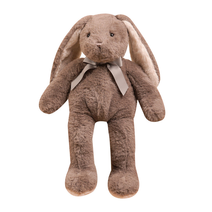 Plush Long-Eared Sitting Bunny Soft Toy with Ribbon Neck and Ultra-Soft Faux Fur Kalsten