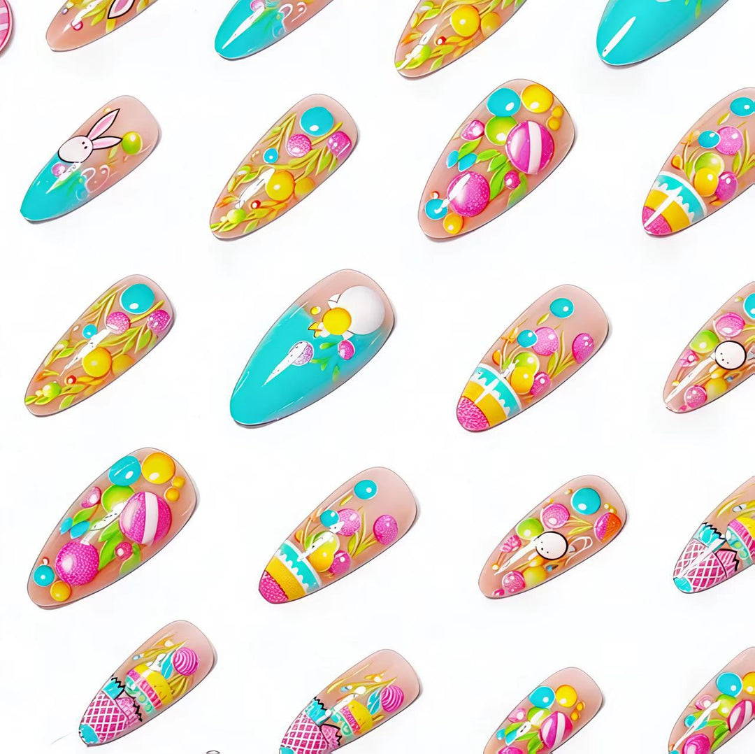 Artificial nails with cheerful Easter design Kalsten