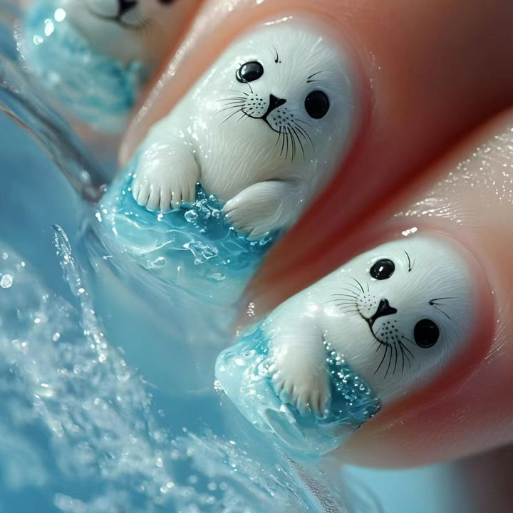 3D Seal-Themed Nail Art Kalsten
