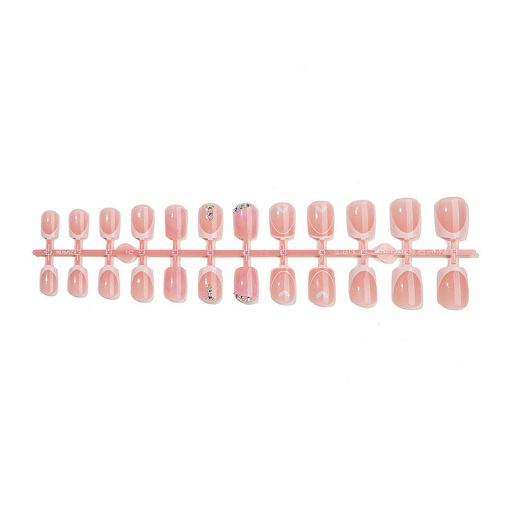 Artificial nail set with glitter and heart motifs Kalsten