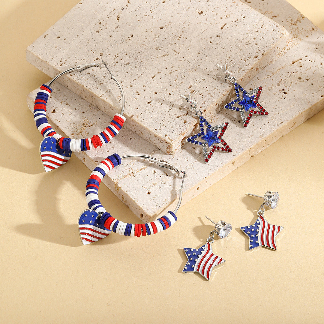 Unisex keychain with letter beads and American star pendant Kalsten