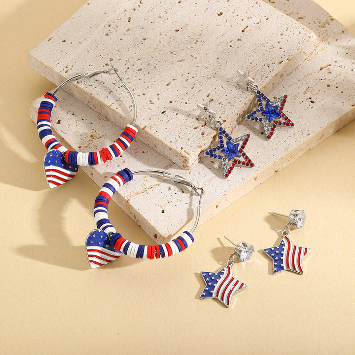 Unisex keychain with letter beads and American star pendant Kalsten