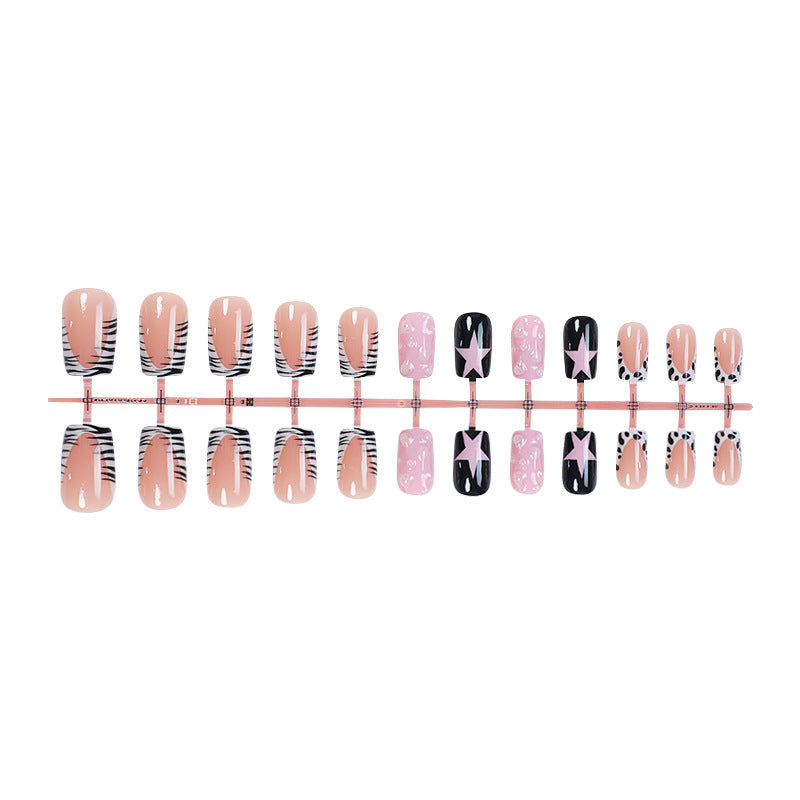 Decorative Press-On Nail Art Set with Trendy Patterns kalsten