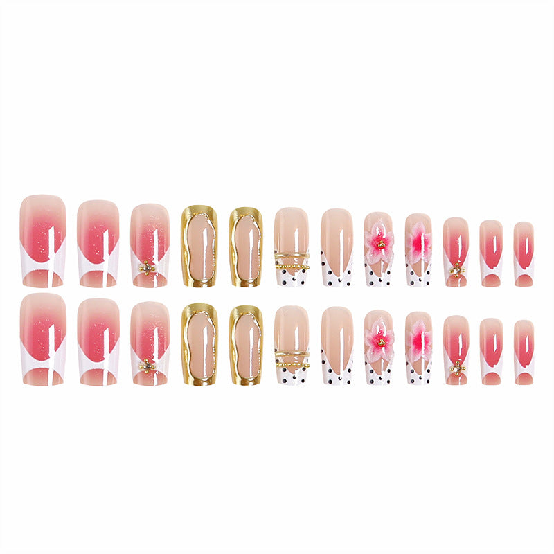 Artistic 3D Nail Tips with Floral Accents Kalsten
