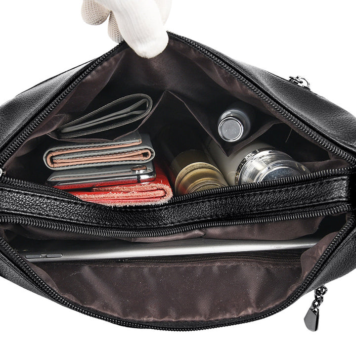 Elegant Zip-Detail Shoulder Bag Kalsten