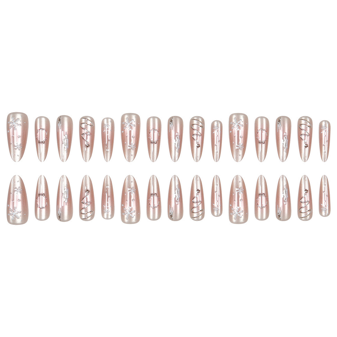 Premium Stiletto Press-On Nails with Elegant Frosted Design Kalsten