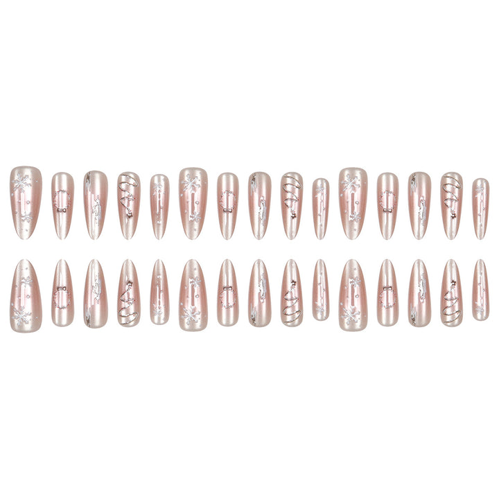 Premium Stiletto Press-On Nails with Elegant Frosted Design Kalsten