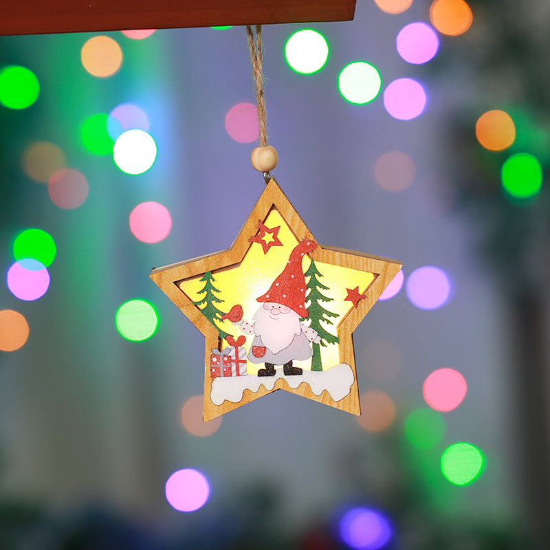 Decorative wooden star with Christmas motif Kalsten