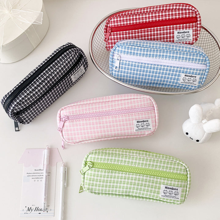 Checkered Pencil Case Organizer